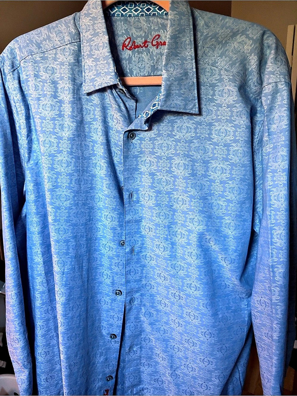 Robert Graham Men's Blue Abstract Button Down